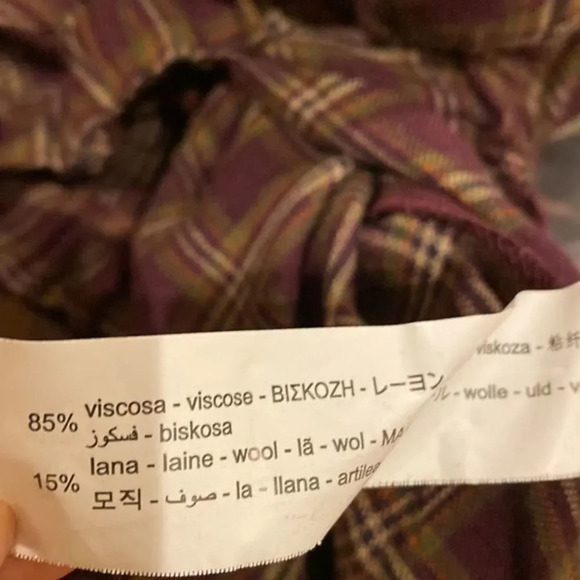 - Zara PLAID SHOULDER PAD BLOUSE - Picture 9 of 9